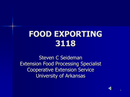 FOOD EXPORTING 3118 - University of Arkansas