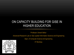 on capacity building for GISE in higher education