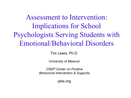 Evaluating Students for Emotional/Behavioral