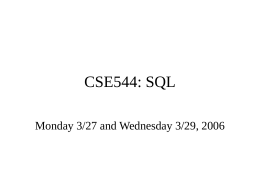 Lecture notes on SQL - courses.cs.washington.edu