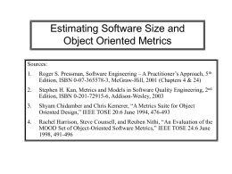 Estimating Software Size and Object Oriented