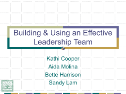 Building & Using an Effective Leadership Team