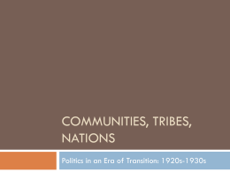 Communities, Tribes, Nations