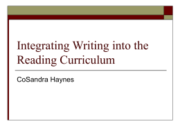 Integrating Writing into the Reading and Science