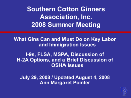 Southern Cotton Ginners Association, Inc. 2008