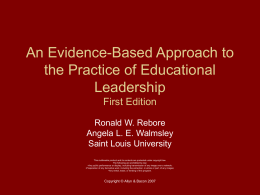 An Evidence-Based Approach to the Practice of