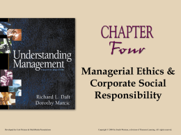 Chapter 05 Managerial Ethics and Corporate Social