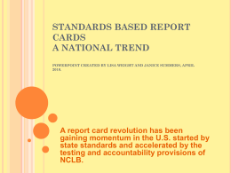 Standards Based Report Cards A National Trend -