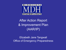 After Action Report and Improvement Plan (AAR/IP)