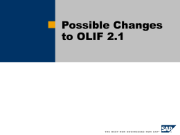 Possible Changes to OLIF 2.1