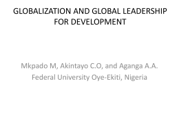 GLOBALIZATION AND GLOBAL LEADERSHIP Mkpado M,