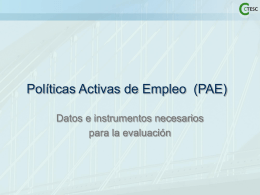 Polítiques Actives d’Ocupació (PAO)