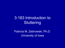 History of Stuttering Research, Theory and