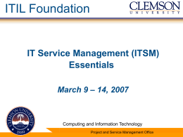 IT Service Management (ITSM) Essentials