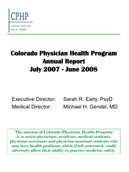 Colorado Board of Medical Examiners Annual Report