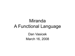 Miranda A Functional Language