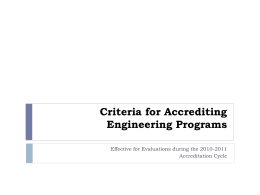 Criteria for Accrediting Engineering Programs