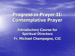 Lecture XVIII: Contemplative Prayer