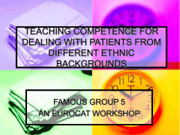 COMPETENCE FOR DEALING WITH PATIENTS WITH