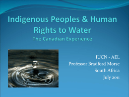 The Aboriginal Water Crisis in Canada: What can be