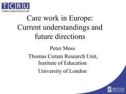 Care work in Europe: Current understandings and