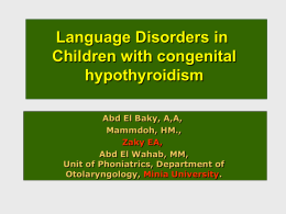 Language Disorders in Children congenital