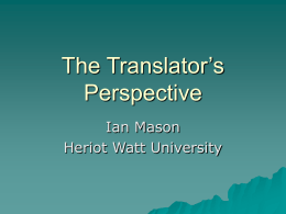 The Translator`s Perspective