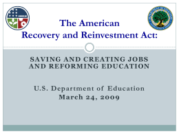 The American Recovery and Reinvestment Act: A