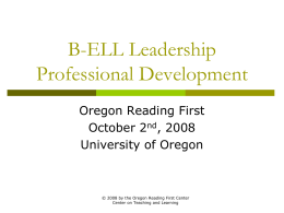 B-ELL Leadership Professional Development