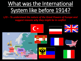 What was the International System like before