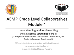 AEMP Grade Level Collaboratives Module 1