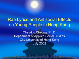 Rap Lyrics and Antisocial Effects on Young People
