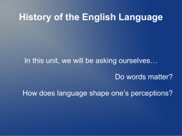History of the English Language - Hatboro