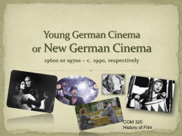 Young German Cinema & New German Cinema