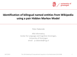Identification of bilingual named entities from