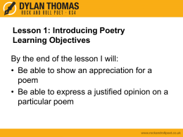 Analysing Poetry at GCSE