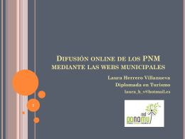 Difusión online de los PNM mediante las webs