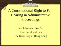 A Constitutional Right to Fair Hearing in
