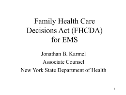 Family Health Care Decisions Act (FHCDA)