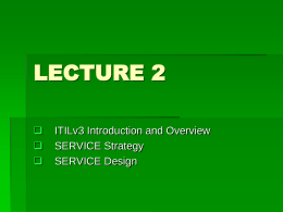 ITILv3 Introduction and Overview