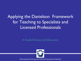 Applying the Danielson Framework for Teaching to