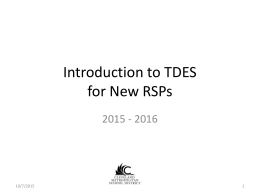 Introduction to TDES