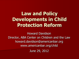 Law and Policy Developments in Child Protection