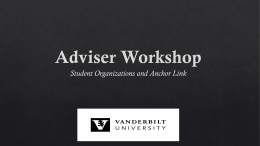 Adviser Workshop - Vanderbilt University