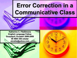 Error Correction in a Communicative Class -