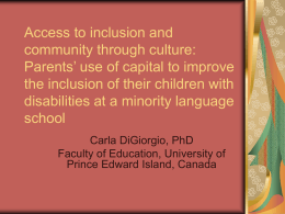 Access to inclusion and community through culture: