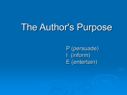The Author`s Purpose