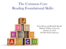 The Common Core Reading Foundational Skills: New