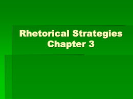 Rhetorical Strategies - Mrs. Lenkey`s Write Spot