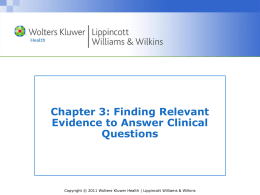 Chapter 3: Finding Relevant Evidence to Answer